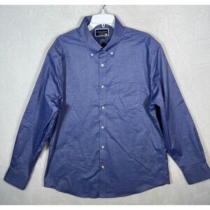 Charles Tyrhitt Blue Dress Shirt Mens XL Button Down Long Sleeve Non Iron Slim